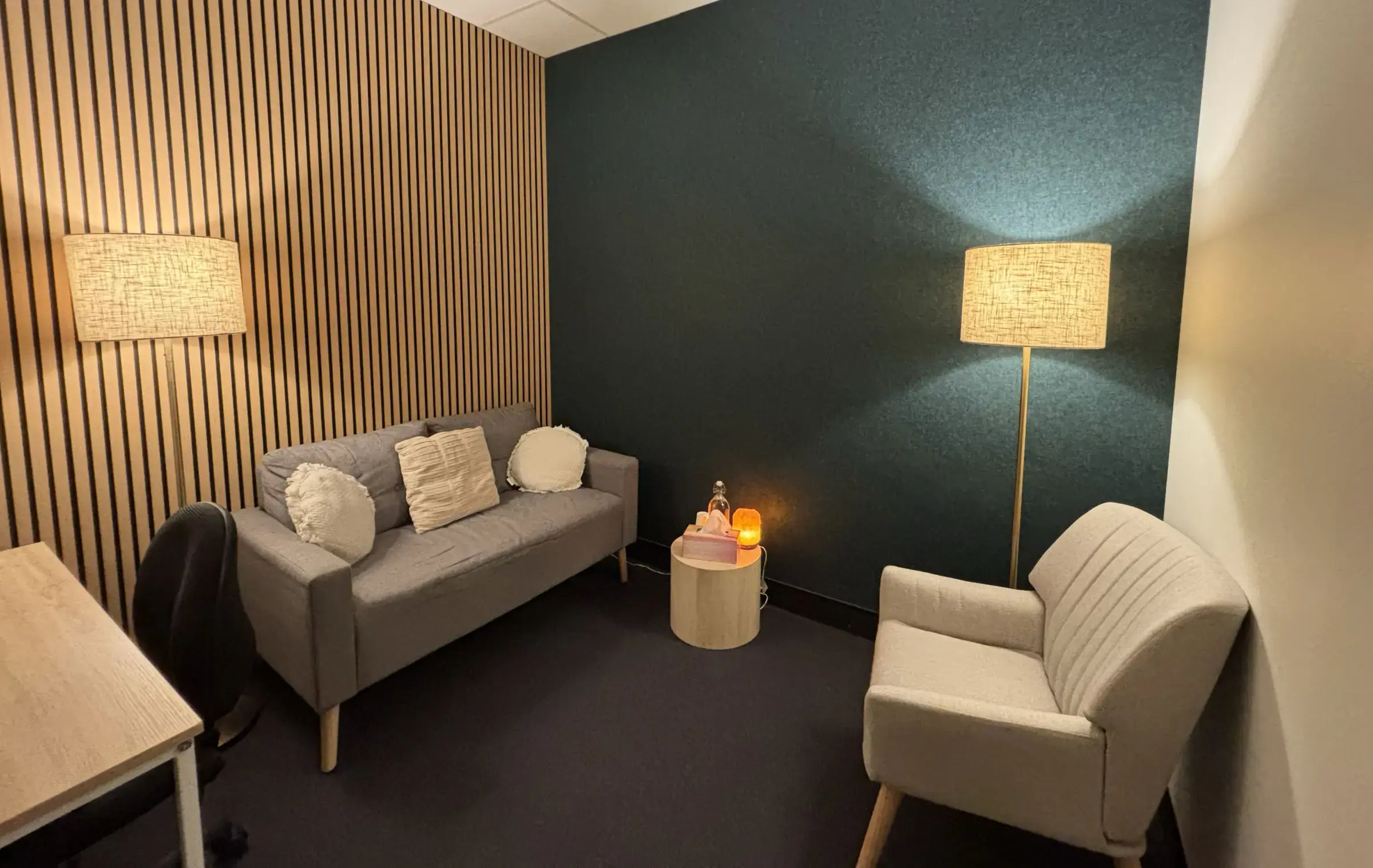 The counselling room at Maanavta Wellness in Perth, a calm and welcoming space